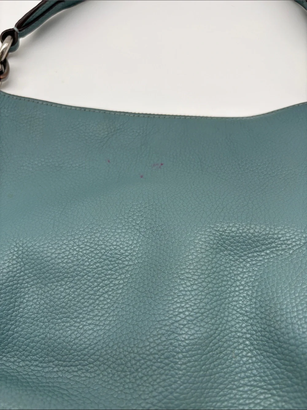 Coach Sutton Teal Pebbled Leather Detachable Crossbody Strap BLEMISH